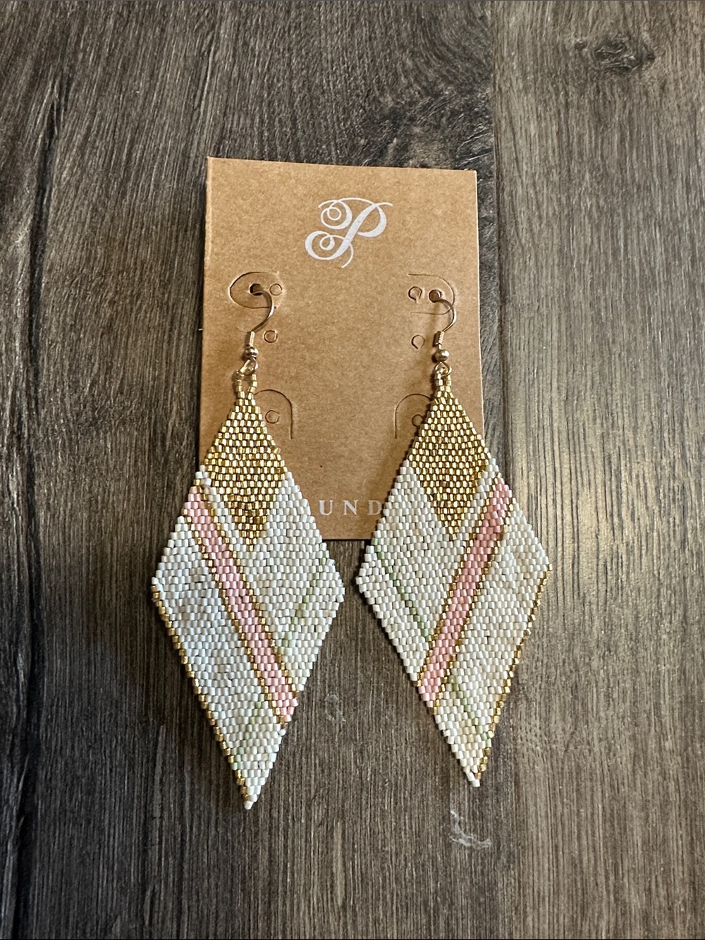 Plunder-Beaded Diamond Drop Earrings - Punk & Gold by
